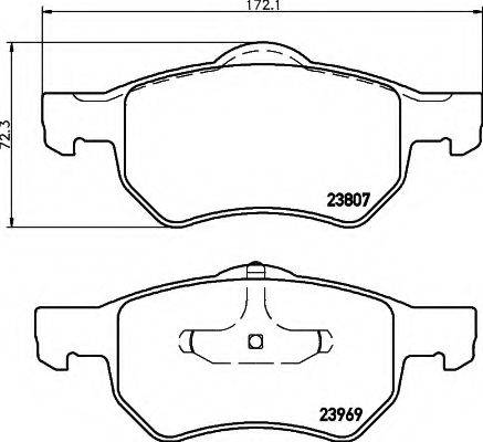 HELLA 8DB355010641 Комплект тормозных колодок, дисковый тормоз