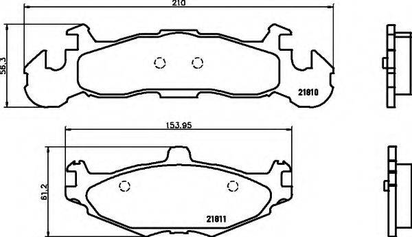 HELLA 8DB355010771 Комплект тормозных колодок, дисковый тормоз