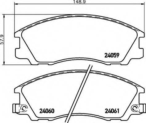 HELLA 8DB355010821 Комплект тормозных колодок, дисковый тормоз