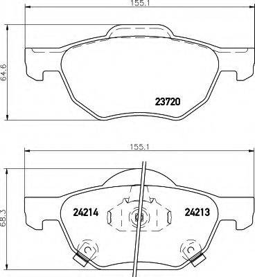 HELLA 8DB355010831 Комплект тормозных колодок, дисковый тормоз