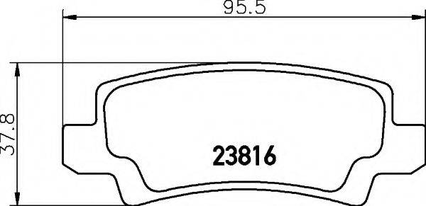 HELLA 8DB355010841 Комплект тормозных колодок, дисковый тормоз