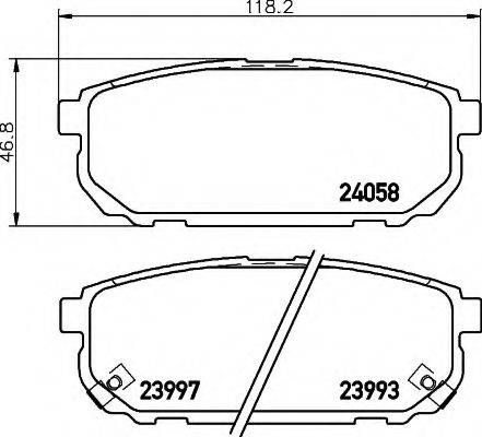 HELLA 8DB355010871 Комплект тормозных колодок, дисковый тормоз