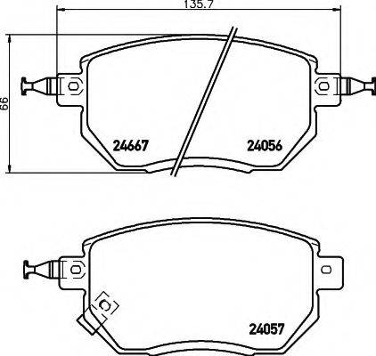 HELLA 8DB355011101 Комплект тормозных колодок, дисковый тормоз