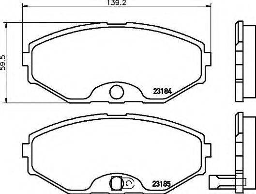 HELLA 8DB355011181 Комплект тормозных колодок, дисковый тормоз