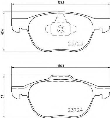 HELLA 8DB355011191 Комплект тормозных колодок, дисковый тормоз