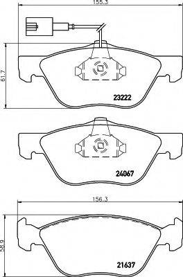 HELLA 8DB355011211 Комплект тормозных колодок, дисковый тормоз