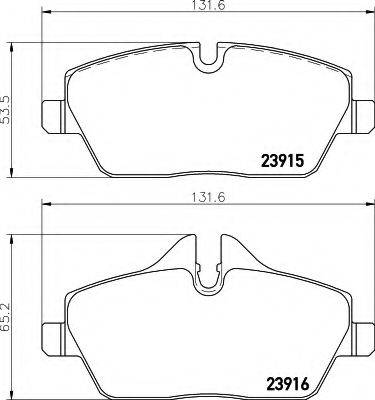 HELLA 8DB355011261 Комплект тормозных колодок, дисковый тормоз