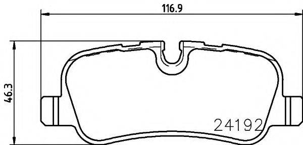 HELLA 8DB355011981 Комплект тормозных колодок, дисковый тормоз