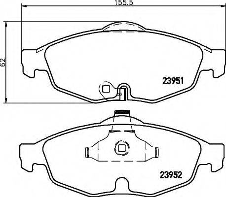 HELLA 8DB355011991 Комплект тормозных колодок, дисковый тормоз