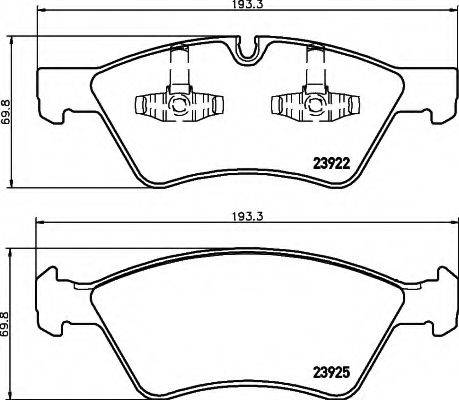 HELLA 8DB355012011 Комплект тормозных колодок, дисковый тормоз