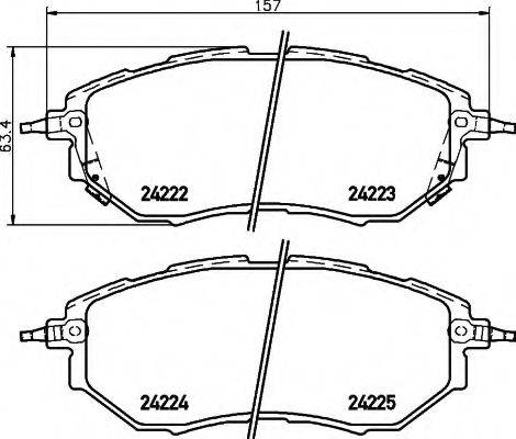 HELLA 8DB355012031 Комплект тормозных колодок, дисковый тормоз