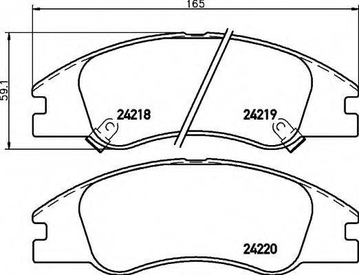 HELLA 8DB355012041 Комплект тормозных колодок, дисковый тормоз