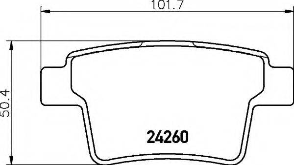 HELLA 8DB355012171 Комплект тормозных колодок, дисковый тормоз