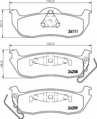 HELLA 8DB355012181 Комплект тормозных колодок, дисковый тормоз