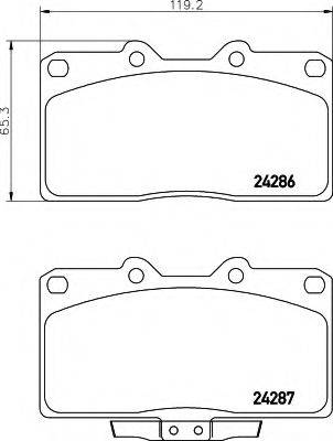HELLA 8DB355006641 Комплект тормозных колодок, дисковый тормоз