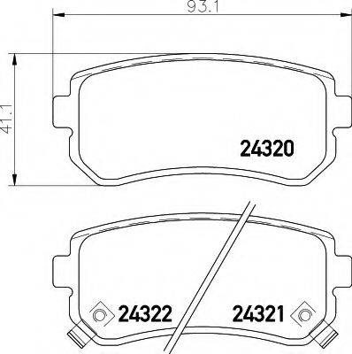 HELLA 8DB355006961 Комплект тормозных колодок, дисковый тормоз