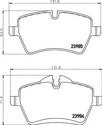 HELLA 8DB355012341 Комплект тормозных колодок, дисковый тормоз