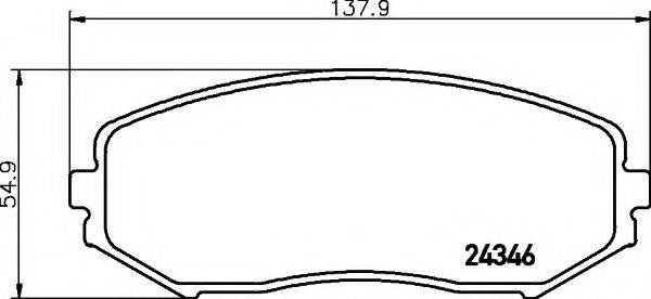 HELLA 8DB355012351 Комплект тормозных колодок, дисковый тормоз