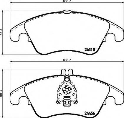 HELLA 8DB355012621 Комплект тормозных колодок, дисковый тормоз