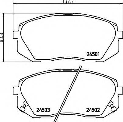 HELLA 8DB355012961 Комплект тормозных колодок, дисковый тормоз