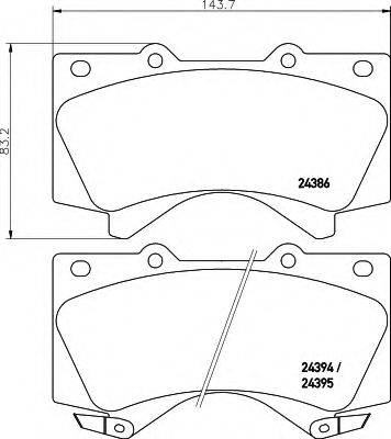 HELLA 8DB355013151 Комплект тормозных колодок, дисковый тормоз