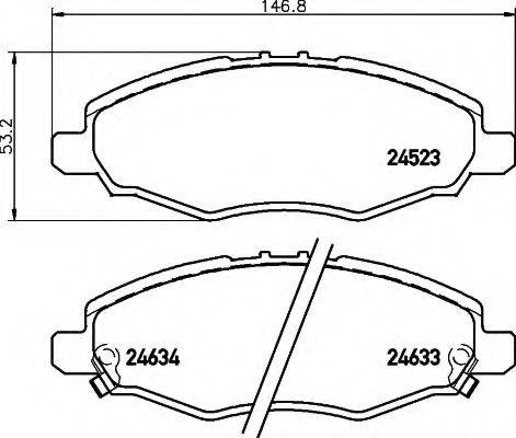 HELLA 8DB355013181 Комплект тормозных колодок, дисковый тормоз