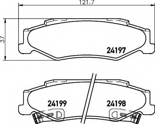 HELLA 8DB355013191 Комплект тормозных колодок, дисковый тормоз