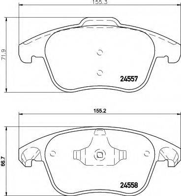 HELLA 8DB355013351 Комплект тормозных колодок, дисковый тормоз