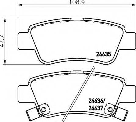 HELLA 8DB355013591 Комплект тормозных колодок, дисковый тормоз