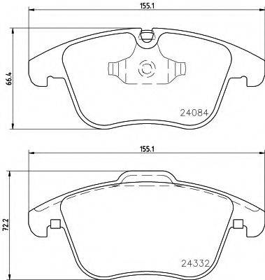 HELLA 8DB355013731 Комплект тормозных колодок, дисковый тормоз