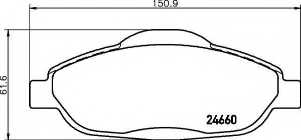 HELLA 8DB355013911 Комплект тормозных колодок, дисковый тормоз