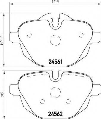 HELLA 8DB355013921 Комплект тормозных колодок, дисковый тормоз