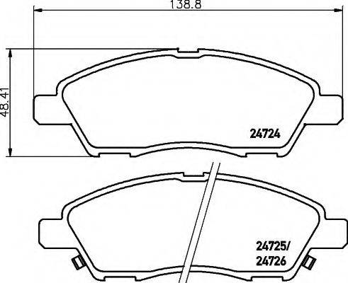 HELLA 8DB355014071 Комплект тормозных колодок, дисковый тормоз