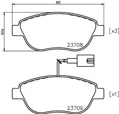 HELLA 8DB355014411 Комплект тормозных колодок, дисковый тормоз