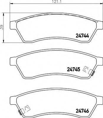 HELLA 8DB355014491 Комплект тормозных колодок, дисковый тормоз