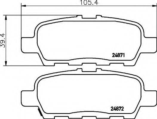 HELLA 8DB355014561 Комплект тормозных колодок, дисковый тормоз