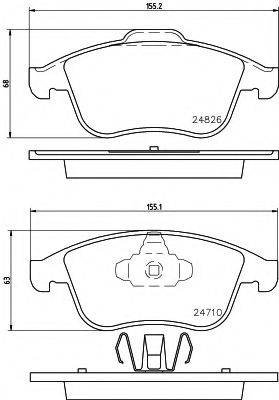 HELLA 8DB355014591 Комплект тормозных колодок, дисковый тормоз