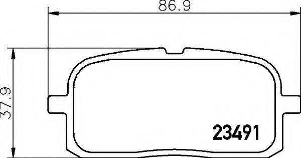 HELLA 8DB355014781 Комплект тормозных колодок, дисковый тормоз