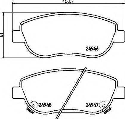 HELLA 8DB355014871 Комплект тормозных колодок, дисковый тормоз