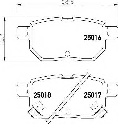 HELLA 8DB355014991 Комплект тормозных колодок, дисковый тормоз