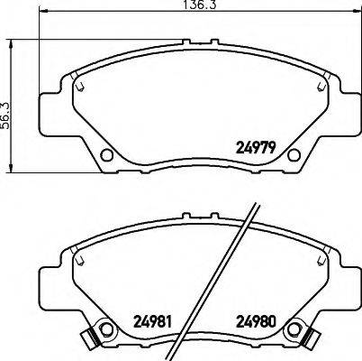 HELLA 8DB355015001 Комплект тормозных колодок, дисковый тормоз