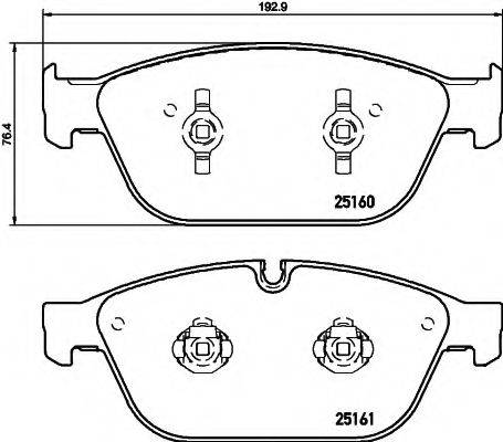 HELLA 8DB355016021 Комплект тормозных колодок, дисковый тормоз