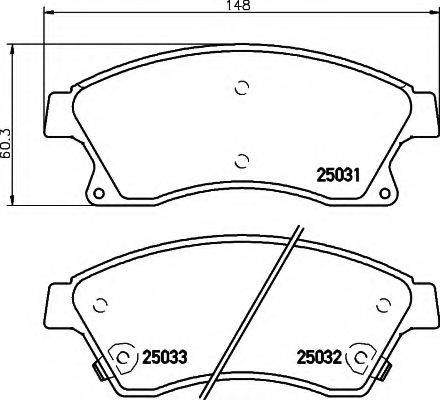 HELLA 8DB355015231 Комплект тормозных колодок, дисковый тормоз