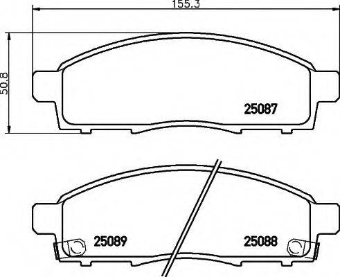 HELLA 8DB355015321 Комплект тормозных колодок, дисковый тормоз