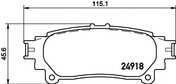 HELLA 8DB355015371 Комплект тормозных колодок, дисковый тормоз