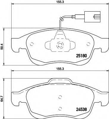 HELLA 8DB355015521 Комплект тормозных колодок, дисковый тормоз