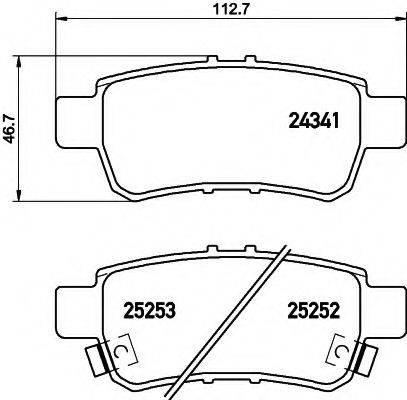 HELLA 8DB355016081 Комплект тормозных колодок, дисковый тормоз