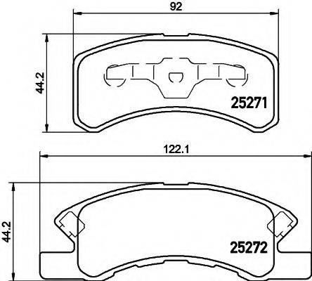 HELLA 8DB355016211 Комплект тормозных колодок, дисковый тормоз