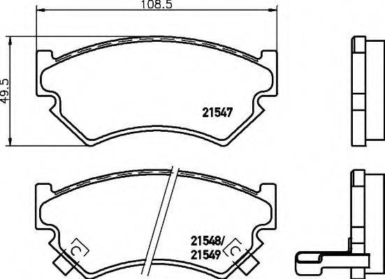 HELLA 8DB355016321 Комплект тормозных колодок, дисковый тормоз