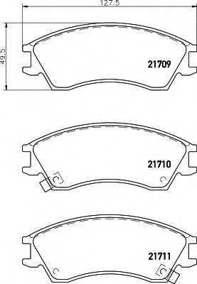 HELLA 8DB355016581 Комплект тормозных колодок, дисковый тормоз